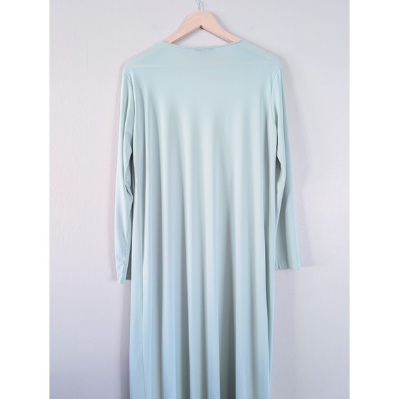 Boohoo Longline Duster Cardigan Open Front Stretch Mint Size 8 Boho Indie Grunge - Picture 3 of 11